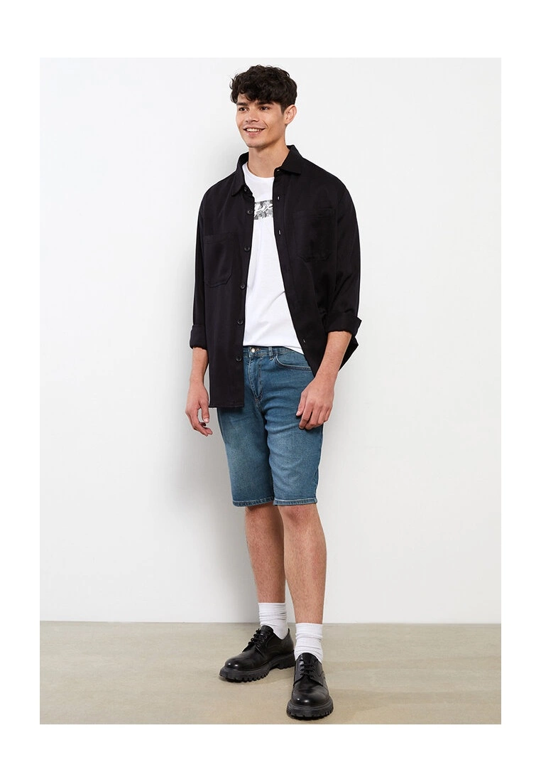 LC WAIKIKI Standard Fit Men's Denim Shorts 6 LC WAIKIKI Standard Fit Men's Denim Shorts - Image 4