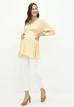 LC WAIKIKI V Neck Straight Long Sleeve Viscose Maternity Tunic