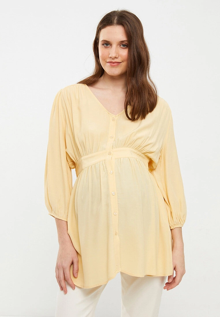 LC WAIKIKI V Neck Straight Long Sleeve Viscose Maternity Tunic 6 LC WAIKIKI V Neck Straight Long Sleeve Viscose Maternity Tunic - Image 4