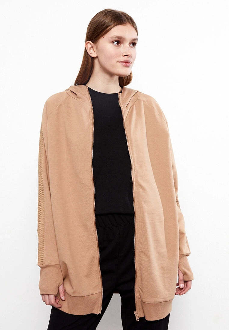 LC WAIKIKI Hooded Straight Long Sleeve Women's Sports Cardigan 3 LC WAIKIKI Hooded Straight Long Sleeve Women's Sports Cardigan