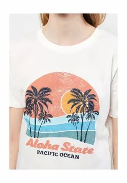 LC WAIKIKI Crew Neck Printed Short Sleeve Cotton Women's T-Shirt -LC WAIKIKI popular shop lc waikiki 0200 3525916 3