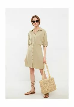 LC WAIKIKI Straight Linen Shirt Dress -LC WAIKIKI popular shop lc waikiki 0273 3053226 4