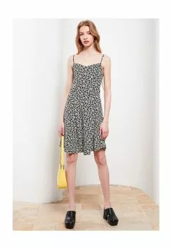 LC WAIKIKI Heart Collar Floral Strap Viscose Women's Dress -LC WAIKIKI popular shop lc waikiki 0284 1573226 4