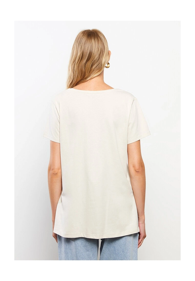 LC WAIKIKI Crew Neck Printed Cotton Women T-Shirt 4 LC WAIKIKI Crew Neck Printed Cotton Women T-Shirt - Image 2