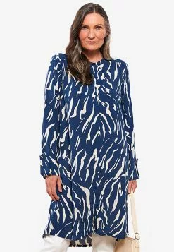LC WAIKIKI Crew Neck Patterned Long Sleeve Viscose Women's Tunic