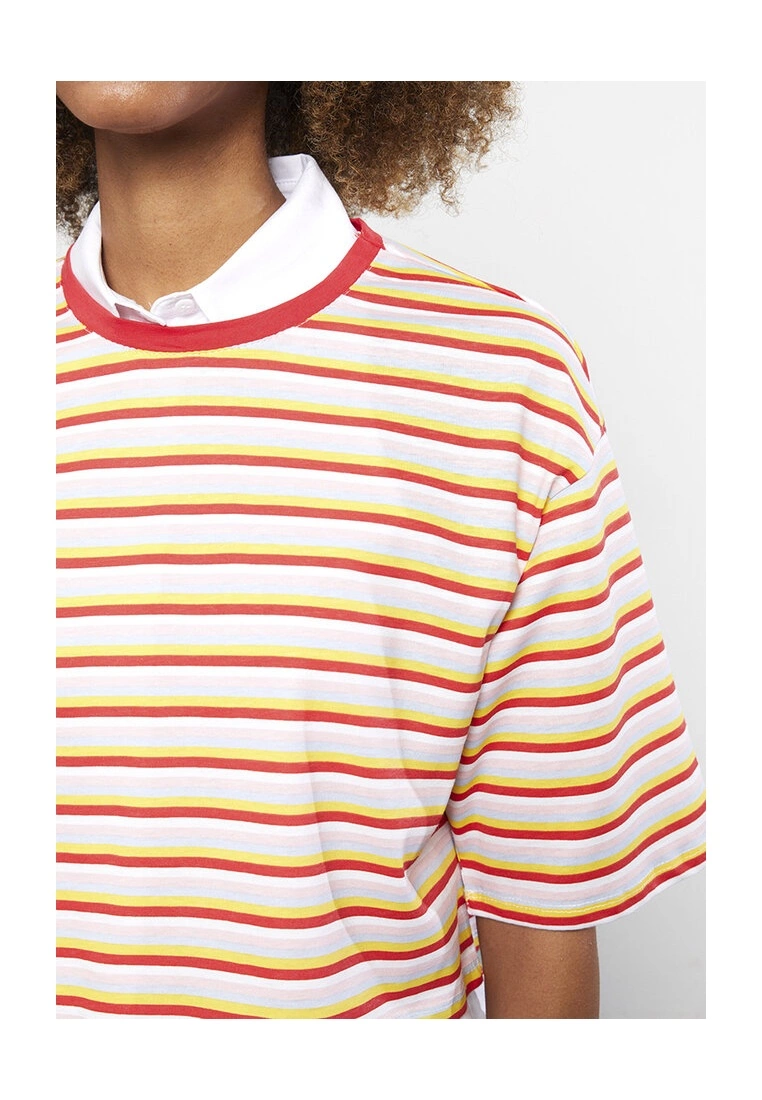 LC WAIKIKI Crew Neck Striped Cotton Women T-Shirt 5 LC WAIKIKI Crew Neck Striped Cotton Women T-Shirt - Image 3