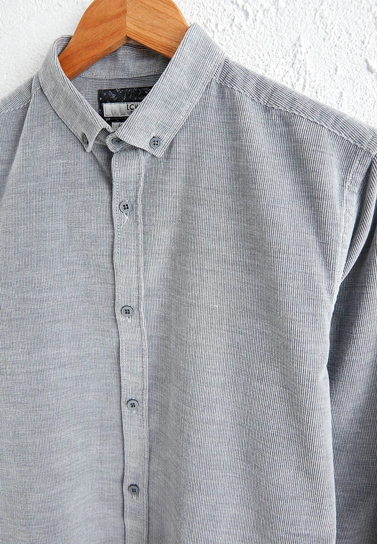 LC WAIKIKI Slim Fit Long Sleeve Velvet Shirt 5 LC WAIKIKI Slim Fit Long Sleeve Velvet Shirt - Image 3