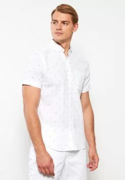 LC WAIKIKI Regular Fit Short Sleeve Patterned Poplin Men's Shirt -LC WAIKIKI popular shop lc waikiki 0497 7013236 2