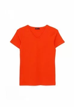 LC WAIKIKI V Neck Straight Short Sleeve Women T-Shirt -LC WAIKIKI popular shop lc waikiki 0533 3601126 6