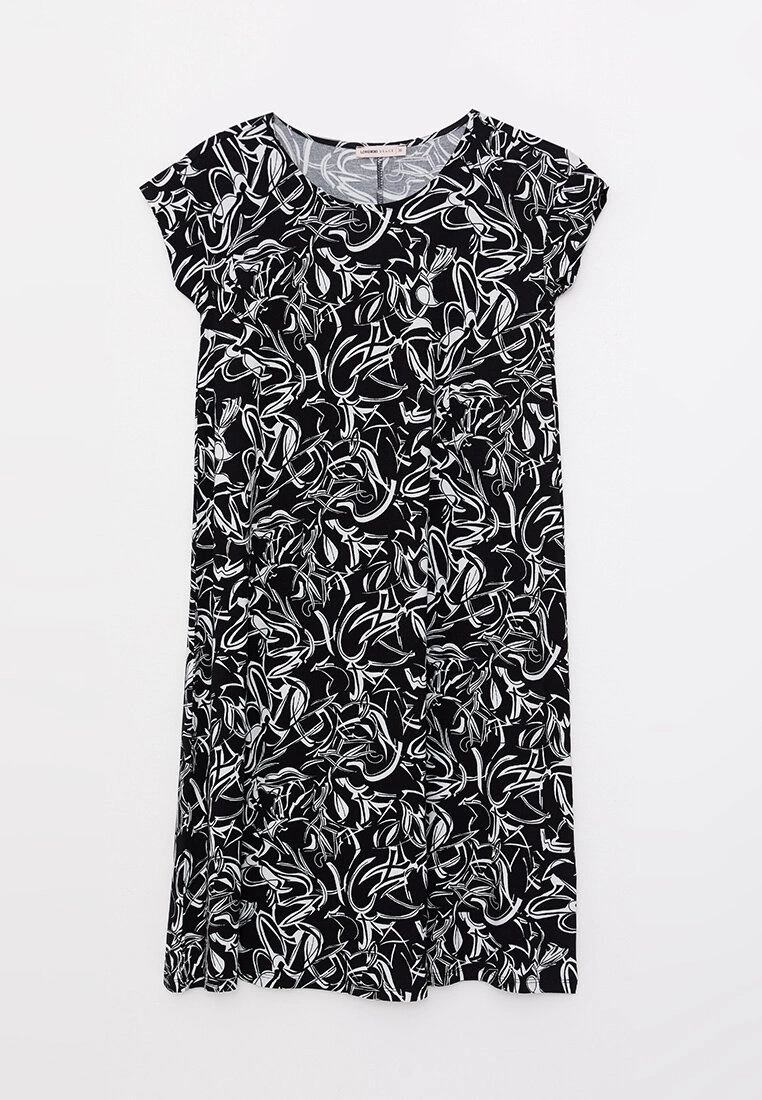 LC WAIKIKI Crew Neck Floral Short Sleeve A Cut Women's Dress 9 LC WAIKIKI Crew Neck Floral Short Sleeve A Cut Women's Dress - Image 7