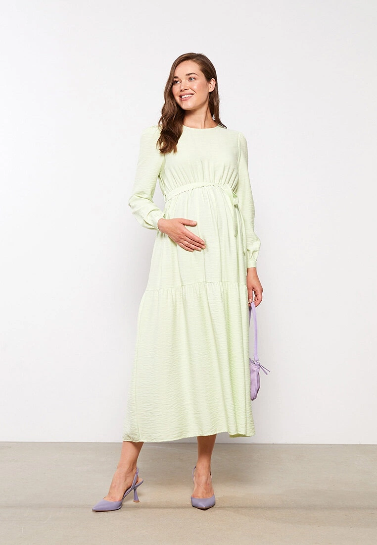 LC WAIKIKI Crew Neck Straight Long Sleeve Maternity Dress 3 LC WAIKIKI Crew Neck Straight Long Sleeve Maternity Dress