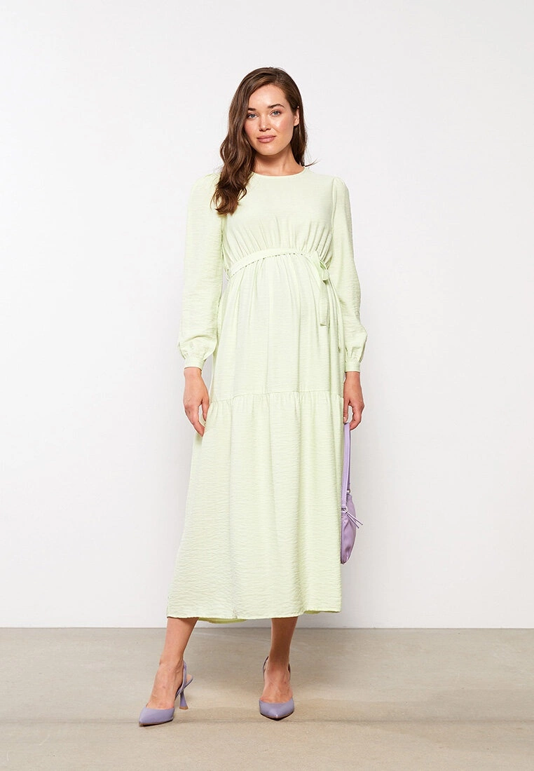 LC WAIKIKI Crew Neck Straight Long Sleeve Maternity Dress 4 LC WAIKIKI Crew Neck Straight Long Sleeve Maternity Dress - Image 2
