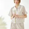 LC WAIKIKI Shirt Collar Striped Short Sleeve Cotton Women's Pajamas Set -LC WAIKIKI popular shop lc waikiki 0564 9613236 1