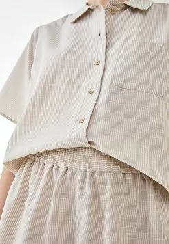 LC WAIKIKI Shirt Collar Striped Short Sleeve Cotton Women's Pajamas Set -LC WAIKIKI popular shop lc waikiki 0564 9613236 5