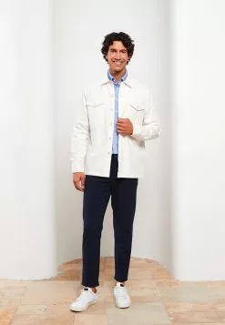 LC WAIKIKI Comfortable Fit Long Sleeved Gabardine Men's Shirt Jacket -LC WAIKIKI popular shop lc waikiki 0570 7433236 3