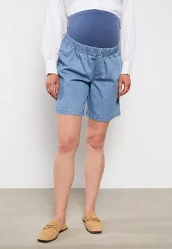 LC WAIKIKI Tummy Paneled Elastic Waist Plain Maternity Jean Shorts -LC WAIKIKI popular shop lc waikiki 0578 4778726 4