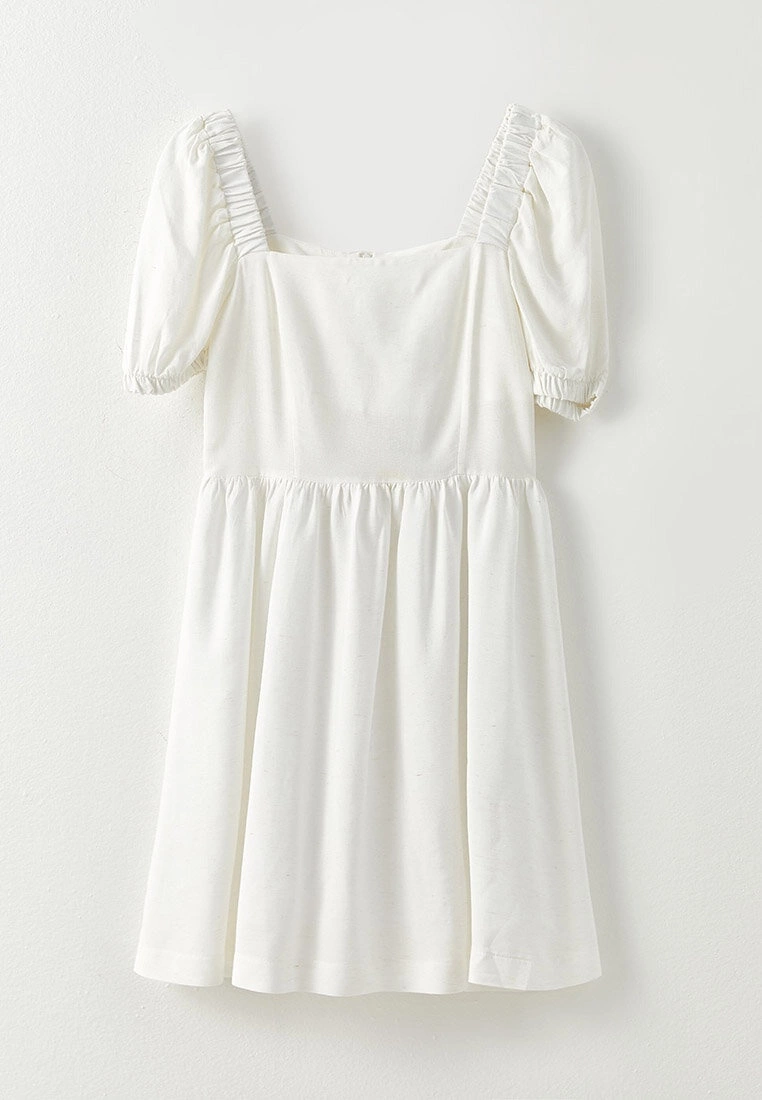 LC WAIKIKI Sweetheart Collar Straight Short Sleeve Women's Dress 3 LC WAIKIKI Sweetheart Collar Straight Short Sleeve Women's Dress