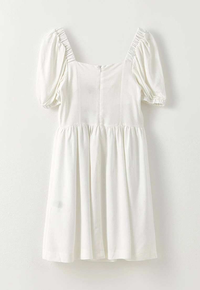 LC WAIKIKI Sweetheart Collar Straight Short Sleeve Women's Dress 4 LC WAIKIKI Sweetheart Collar Straight Short Sleeve Women's Dress - Image 2