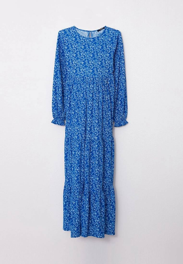 LC WAIKIKI Crew Neck Patterned Long Sleeve Crinkle Maternity Dress 7 LC WAIKIKI Crew Neck Patterned Long Sleeve Crinkle Maternity Dress - Image 5