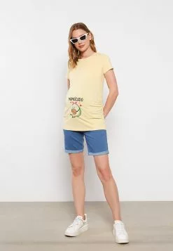 LC WAIKIKI Standard Fit Plain Maternity Jean Shorts With Tummy Panel