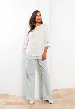 LC WAIKIKI Women's Tie Collar Striped Blouse