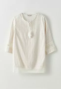 LC WAIKIKI Women's Tie Collar Striped Blouse -LC WAIKIKI popular shop lc waikiki 0611 0933236 6