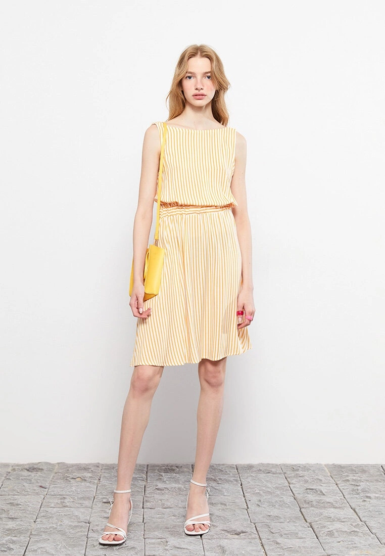 LC WAIKIKI Boat Neck Striped Sleeveless Poplin Women's Dress 3 LC WAIKIKI Boat Neck Striped Sleeveless Poplin Women's Dress