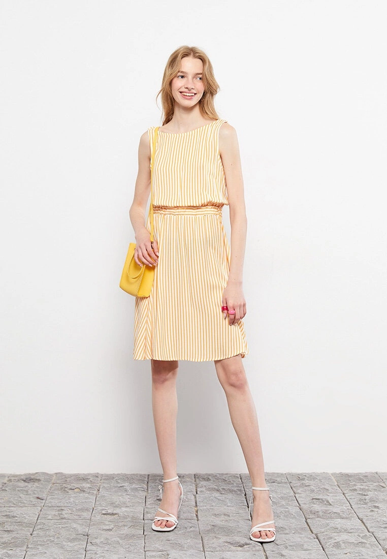 LC WAIKIKI Boat Neck Striped Sleeveless Poplin Women's Dress 4 LC WAIKIKI Boat Neck Striped Sleeveless Poplin Women's Dress - Image 2