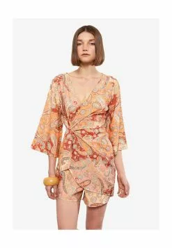 LC WAIKIKI Double Breasted Collar Patterned Women's Overalls