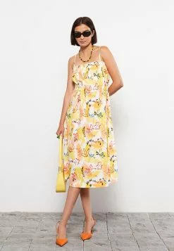 LC WAIKIKI Square Collar Patterned Strap Poplin Women's Dress -LC WAIKIKI popular shop lc waikiki 0615 4365726 2