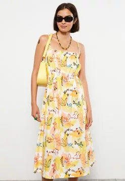 LC WAIKIKI Square Collar Patterned Strap Poplin Women's Dress -LC WAIKIKI popular shop lc waikiki 0616 4365726 5