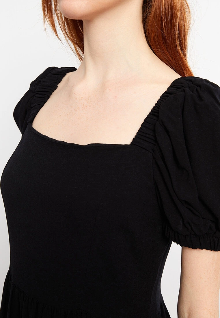 LC WAIKIKI Sweetheart Collar Straight Short Sleeve Women's Dress 6 LC WAIKIKI Sweetheart Collar Straight Short Sleeve Women's Dress - Image 4