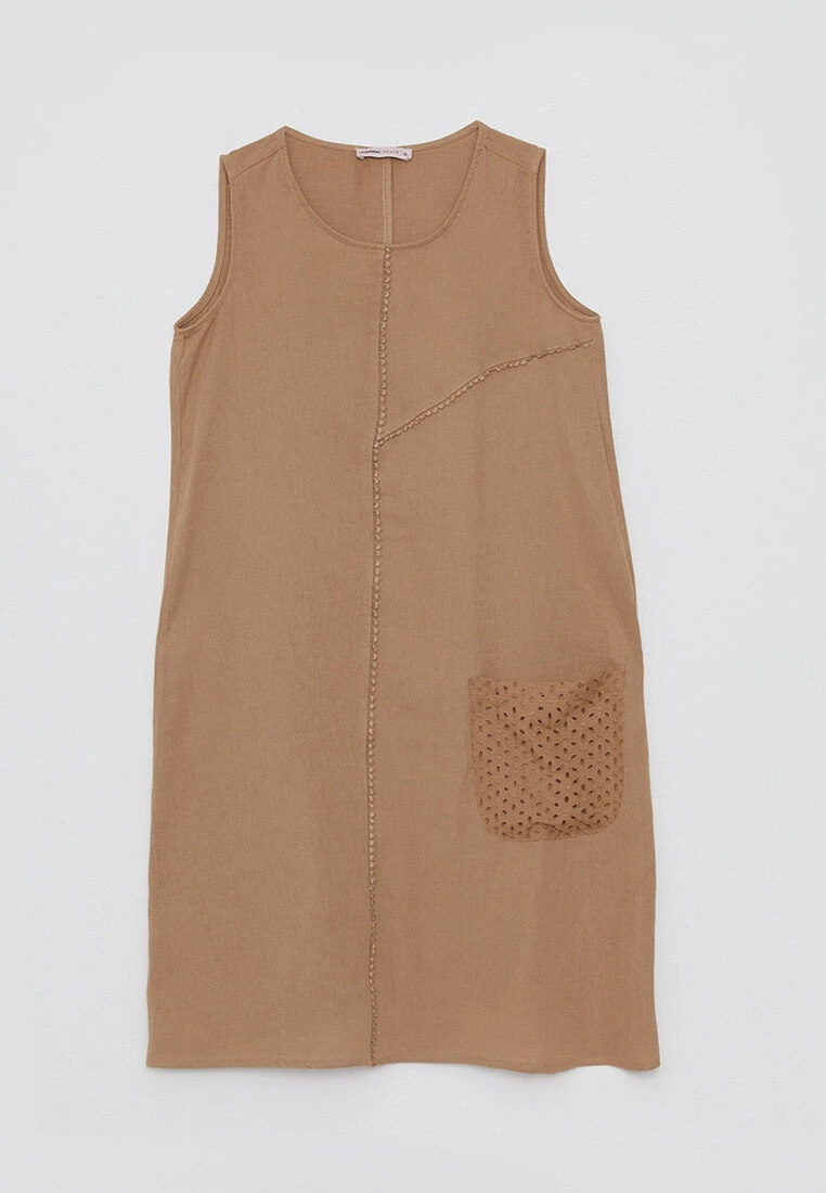 LC WAIKIKI Crew Neck Embroidered Sleeveless Cotton Women's Dress 8 LC WAIKIKI Crew Neck Embroidered Sleeveless Cotton Women's Dress - Image 6