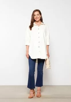 LC WAIKIKI Shirt Collar Straight Long Sleeve Cotton Maternity Tunic -LC WAIKIKI popular shop lc waikiki 0630 7513236 3