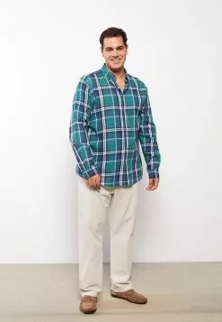 LC WAIKIKI Regular Fit Long Sleeve Plaid Poplin Men's Shirt -LC WAIKIKI popular shop lc waikiki 0632 4633236 3