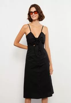 LC WAIKIKI Heart Collar Straight Strap Poplin Women's Dress -LC WAIKIKI popular shop lc waikiki 0654 2633236 3