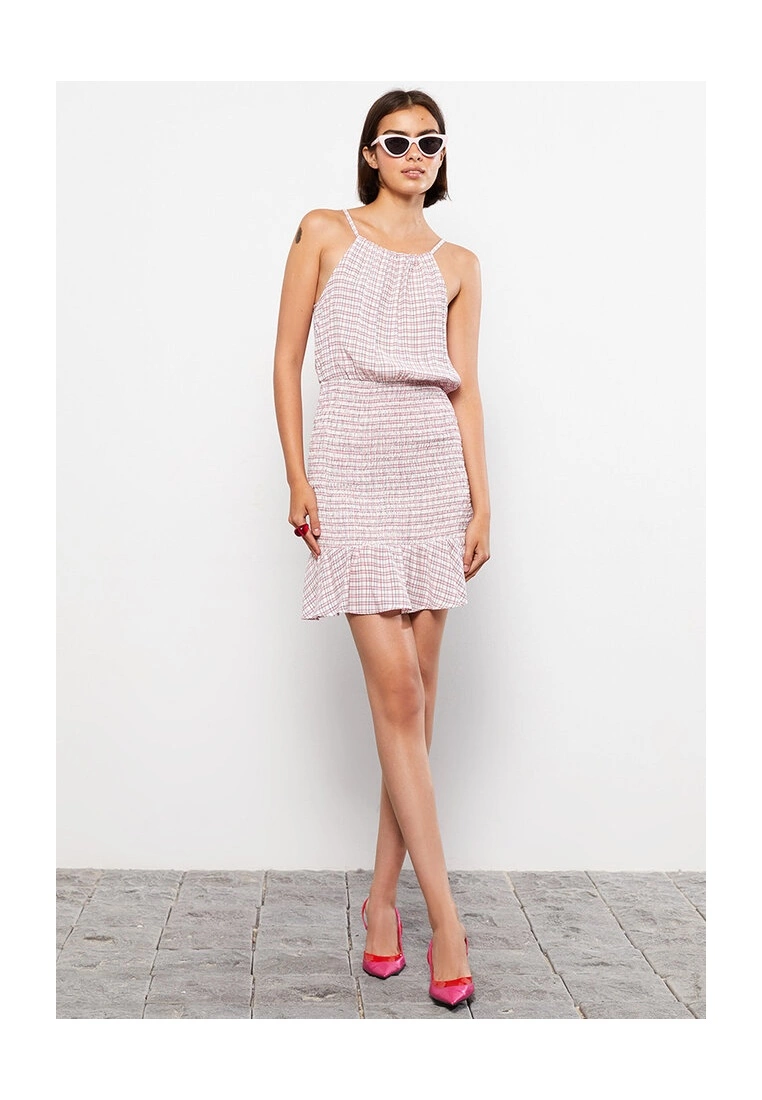 LC WAIKIKI Plaid Viscose Women's Dress 6 LC WAIKIKI Plaid Viscose Women's Dress - Image 4