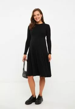 LC WAIKIKI Crew Neck Straight Long Sleeve Maternity Dress -LC WAIKIKI popular shop lc waikiki 0665 1533236 2