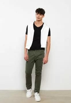 LC WAIKIKI V-Neck Short Sleeve Combed Cotton Men's T-Shirt