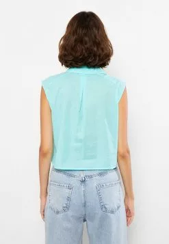 LC WAIKIKI Front Button Closure Plain Sleeveless Poplin Women's Shirt -LC WAIKIKI popular shop lc waikiki 0669 1813236 5