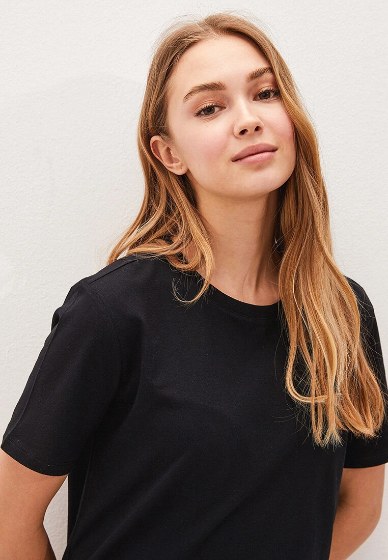 LC WAIKIKI Crew Neck Straight Short Sleeve Cotton Women's T-Shirt 5 LC WAIKIKI Crew Neck Straight Short Sleeve Cotton Women's T-Shirt - Image 3