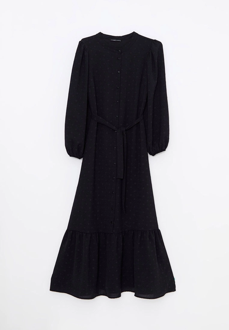 LC WAIKIKI Crew Neck Polka Dot Long Sleeve Women's Dress 4 LC WAIKIKI Crew Neck Polka Dot Long Sleeve Women's Dress - Image 2