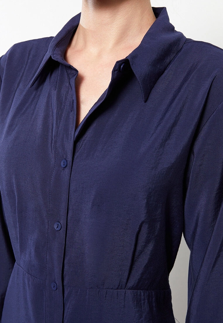 LC WAIKIKI Shirt Neck Regular Long Sleeve Tencel Women's Dress 6 LC WAIKIKI Shirt Neck Regular Long Sleeve Tencel Women's Dress - Image 4