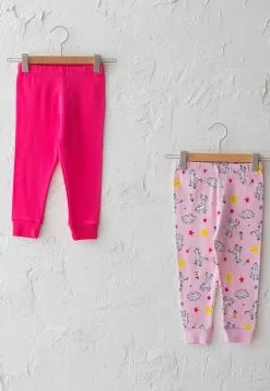 LC WAIKIKI Elastic Waist Baby Girl Pajama Bottoms 2-Pack