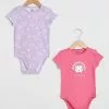LC WAIKIKI Crew Neck Short Sleeve Printed Baby Girl Body With Snap Fastener 2 Pieces -LC WAIKIKI popular shop lc waikiki 0966 2970936 1