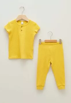 LC WAIKIKI Crew Neck Short Sleeve Basic Baby Girl Pajama Set