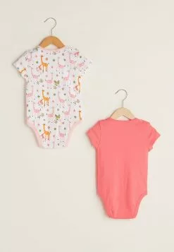 LC WAIKIKI Crew Neck Short Sleeve Printed Baby Girl Body With Snap Fastener 2 Pieces -LC WAIKIKI popular shop lc waikiki 0969 4964936 2