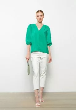 LC WAIKIKI V Neck Plain Tencel Women's Shirt -LC WAIKIKI popular shop lc waikiki 1166 3429726 2