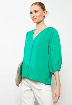 LC WAIKIKI V Neck Plain Tencel Women's Shirt -LC WAIKIKI popular shop lc waikiki 1166 3429726 3