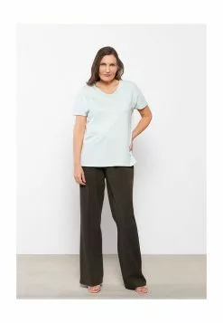 LC WAIKIKI V-Neck Straight Short Sleeve Cotton Women's T-Shirt -LC WAIKIKI popular shop lc waikiki 1211 5603526 4